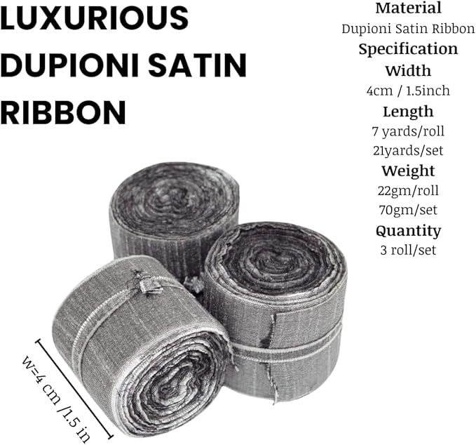 Knitsilk Dupioni Satin Ribbon Brown