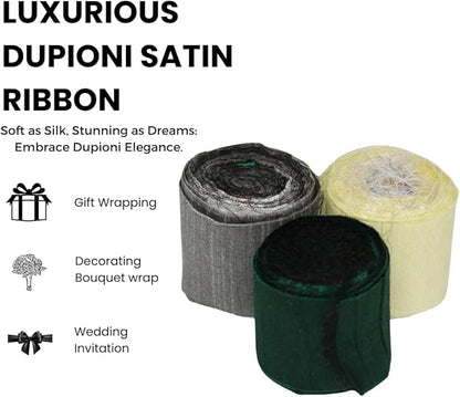 Knitsilk Dupioni Satin Ribbon Green and Brown