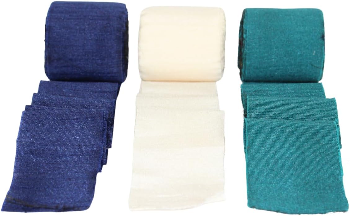 Knitsilk Dupioni Satin Ribbon Blue and Green