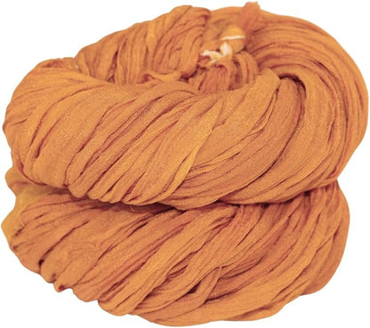 Knitsilk Recycled Sari Silk and chiffon ribbon yarn-Gold