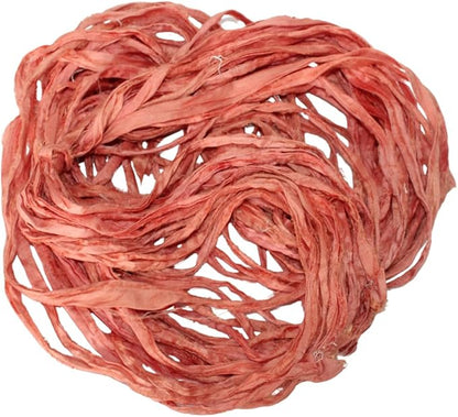 Knitsilk recycled sari silk ribbon yarn — Peach