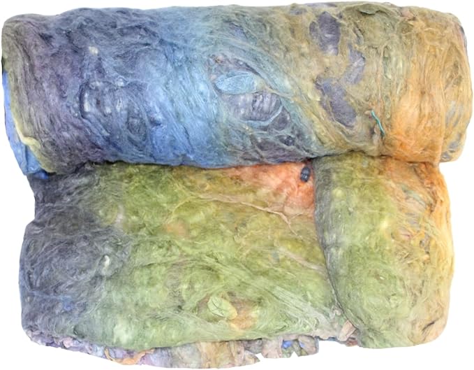 Knitsilk Silk fiber yarn, Blue and Orange