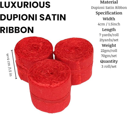 Knitsilk Dupioni Satin Ribbon, Dark red