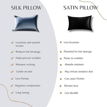 Knitsilk silk pillowcase, Silver