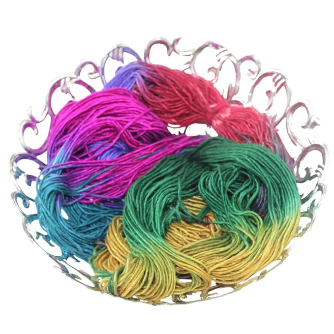 Knitsilk 100% Recycled and Hand-Dyed Silk Roving Worsted Yarn, Luxurious & Soft Silk Roving | Ideal for Knitting, Crocheting, Crafting | Smooth Texture & Fabulous Color.(100 gm-225 Yards,Amsterdam)