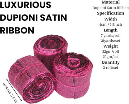 Knitsilk Dupioni Satin Ribbon, Magenta