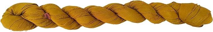 Knitsilk Recycled Sari Silk and chiffon ribbon yarn-Yellow