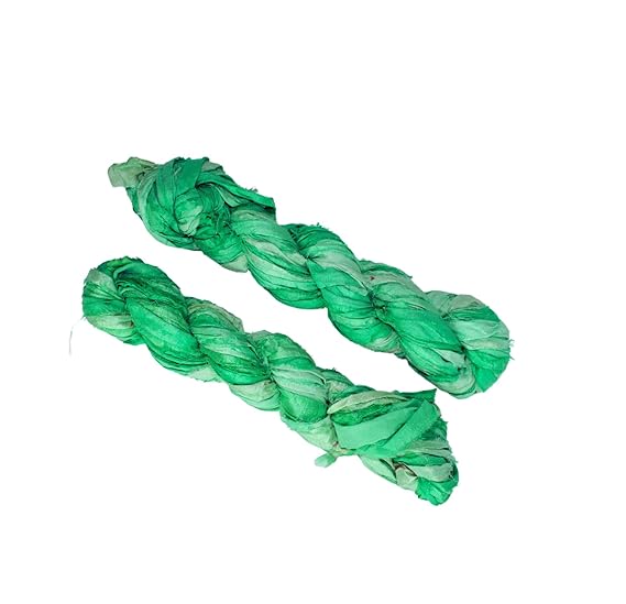 Knitsilk Recycled Sari Silk Ribbon Yarn-Green Ombre