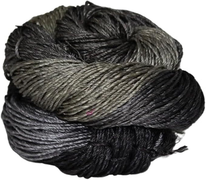 3 ply  Silk Lace Weight Yarn,Black and Grey