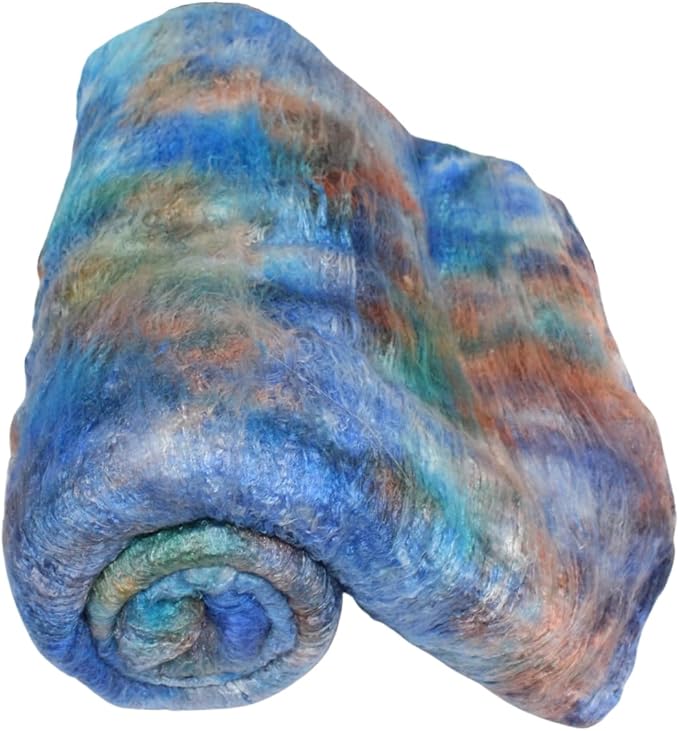 Knitsilk Silk fiber yarn, Blue and Brown