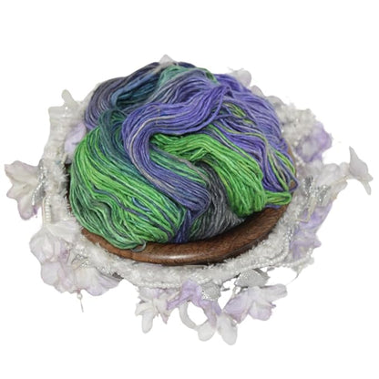 Knitsilk 100% Recycled and Hand-Dyed Silk Roving Worsted Yarn, Luxurious & Soft Silk Roving | Ideal for Knitting, Crocheting, Crafting | Smooth Texture & Fabulous Color.(100 gm-225 Yards,Helsinki)