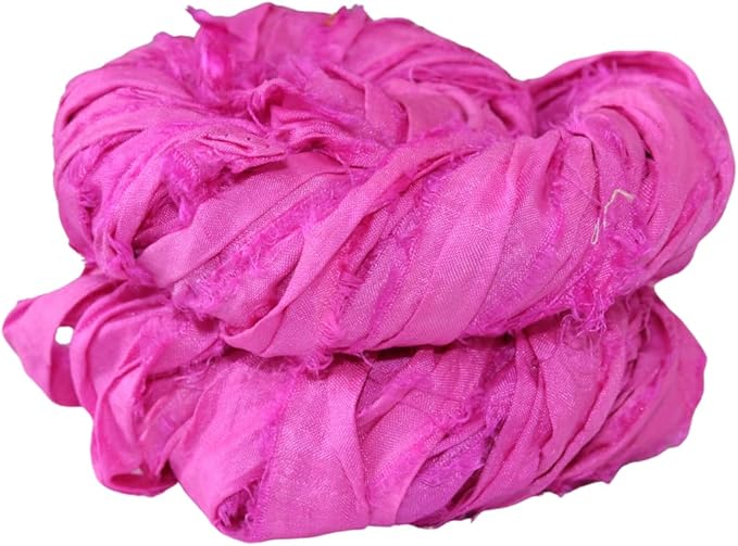 Knitsilk recycled sari silk ribbon yarn — Magenta