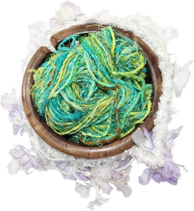 Knitsilk linen yarn, Green