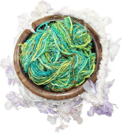 Knitsilk linen yarn, Green