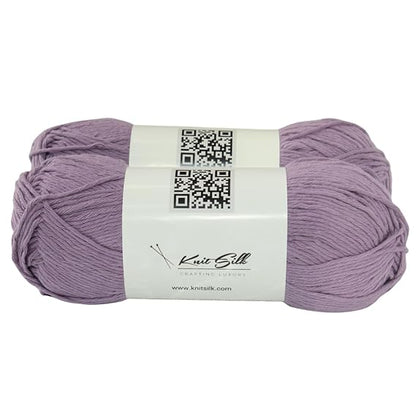 Knitsilk Soft Cotton Knitting Yarn – 100% Cotton | 2 X 100g (Approx. 200+ Yards)