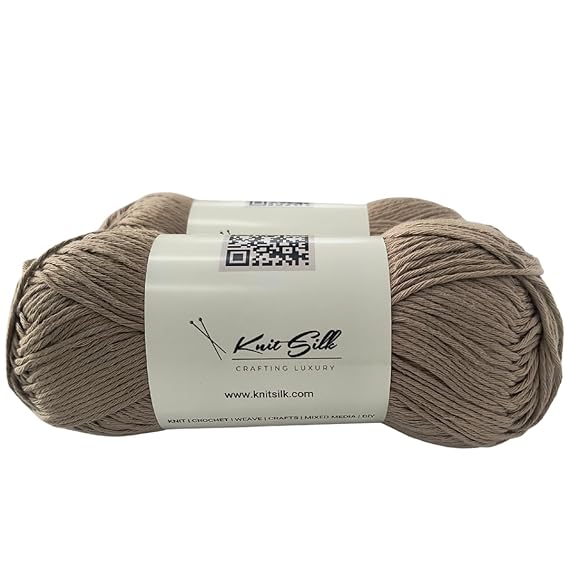 Knitsilk Soft Cotton Knitting Yarn – 100% Cotton | 2 X 100g (Approx. 200+ Yards)