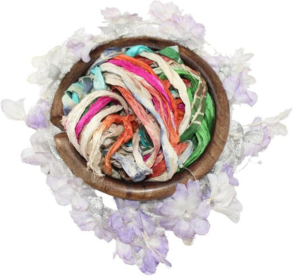 Knitsilk Recycled Shibori Sari Silk Ribbon Yarn-Multicolor