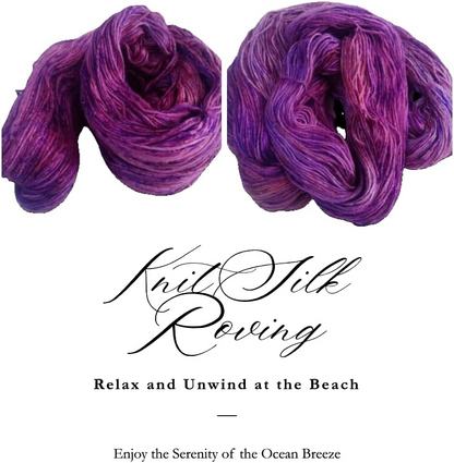Knitsilk, 100% Recycled Silk Roving and Hand-Dyed Pure Mulberry Silk Yarn Perfect for Knitting, Crocheting, Weaving, and More 100 gm-225 Yards (Tokyo)