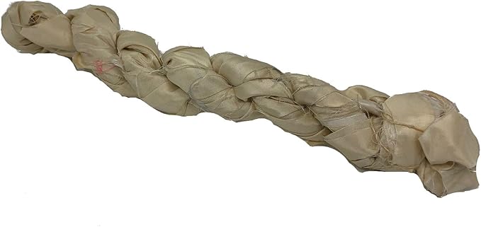 Knitsilk recycled sari silk ribbon yarn — Ivory