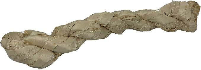 Knitsilk recycled sari silk ribbon yarn — Ivory