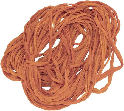 Knitsilk Recycled Sari Silk and chiffon ribbon yarn-Gold