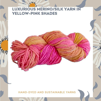 Merino Silk Blend Yarn Luxuriously Soft and Strong for Knitting and Crocheting Projects (100 Grams-225+ Yards,Thames)