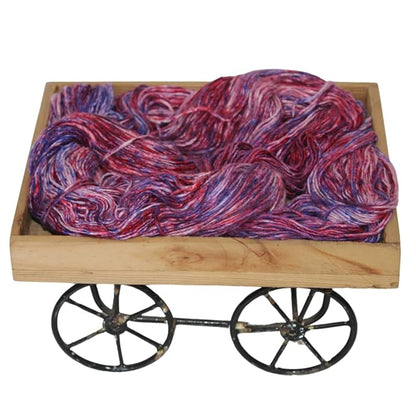 Knitsilk, 100% Recycled Silk Roving and Hand-Dyed Pure Mulberry Silk Yarn Perfect for Knitting, Crocheting, Weaving, and More 100 gm-225 Yards (Toronto)