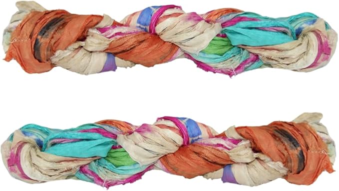 Knitsilk Recycled Shibori Sari Silk Ribbon Yarn-Multicolor