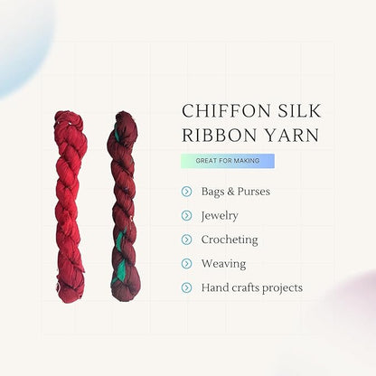 Knitsilk Recycled Sari Silk and chiffon ribbon yarn-Dark brown