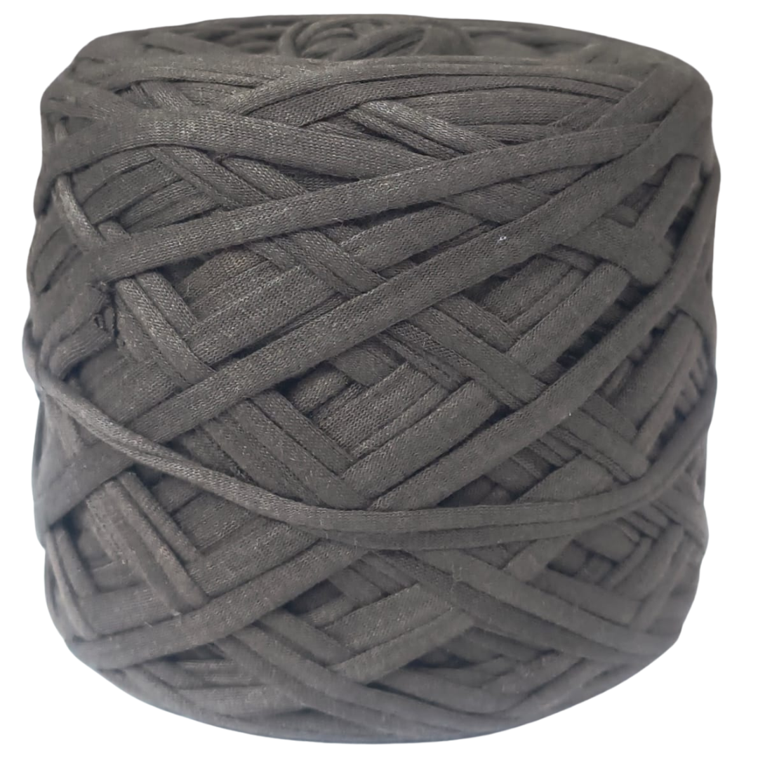 Knitsilk Flexi T-Shirt Yarn – 450g Super Chunky Recycled Cotton Blend – Vibrant Colors – Soft, Durable, Eco-Friendly Bulky Yarn for Knitting, Crochet, Macramé & DIY Crafts, Charcoal grey