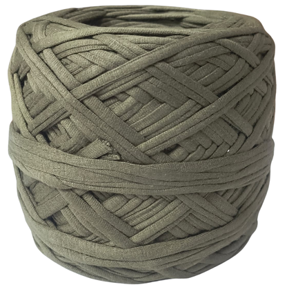 Knitsilk Flexi T-Shirt Yarn – 450g Super Chunky Recycled Cotton Blend – Vibrant Colors – Soft, Durable, Eco-Friendly Bulky Yarn for Knitting, Crochet, Macramé & DIY Crafts, Moss green