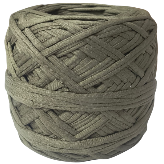 Knitsilk Flexi T-Shirt Yarn – 450g Super Chunky Recycled Cotton Blend – Vibrant Colors – Soft, Durable, Eco-Friendly Bulky Yarn for Knitting, Crochet, Macramé & DIY Crafts, Moss green