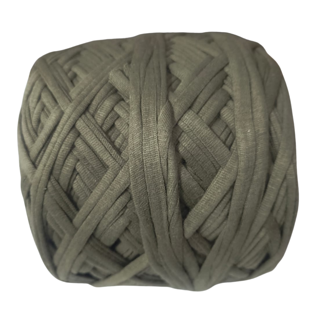 Knitsilk Flexi T-Shirt Yarn – 450g Super Chunky Recycled Cotton Blend – Vibrant Colors – Soft, Durable, Eco-Friendly Bulky Yarn for Knitting, Crochet, Macramé & DIY Crafts, Moss green