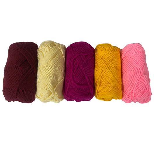 Knitsilk BabySoft – 4‑Ply Acriwool Yarn (Pack of 5 x 20g Balls, 250+ Yards Total) |5 Pcs - 1 per color -Assorted Colors