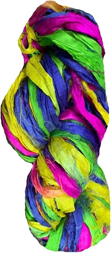 Knitsilk recycled sari silk ribbon yarn - Multicolor