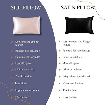Knitsilk silk pillowcase, pink