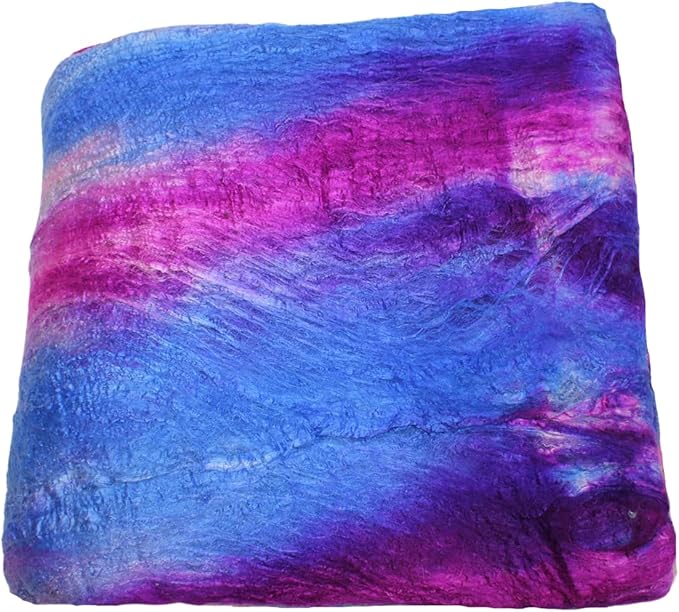 Knitsilk Silk fiber yarn, Blue and Dark Pink