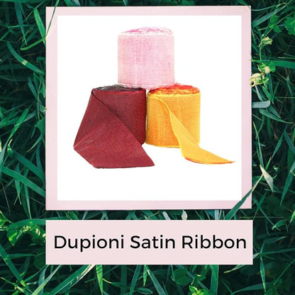 Knitsilk Dupioni Satin Ribbon Red and Yellow