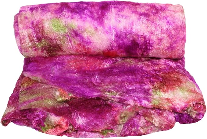 Knitsilk Silk fiber yarn, Pink and Green