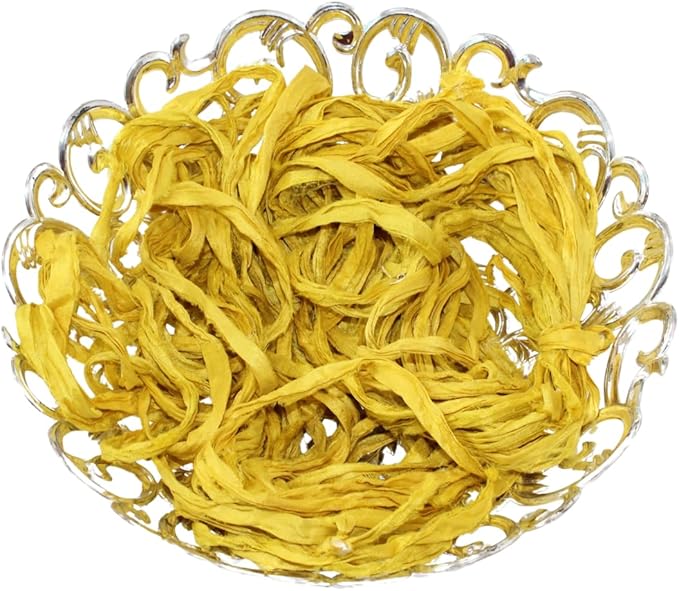 Knitsilk recycled sari silk ribbon yarn — Yellow