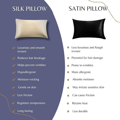 Knitsilk silk pillowcase, cream