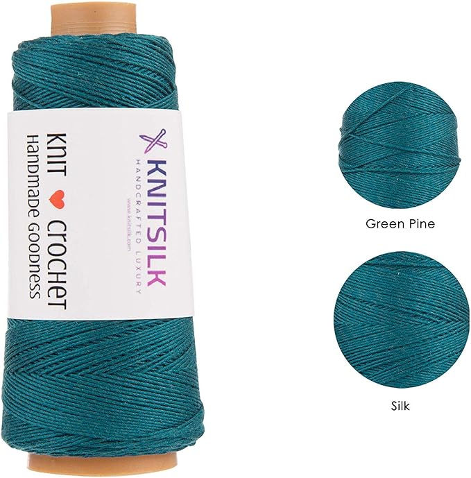 Knitsilk 8 ply silk viscose yarn,Green pine