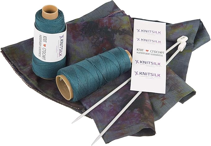 Knitsilk 8 ply silk viscose yarn,Green pine