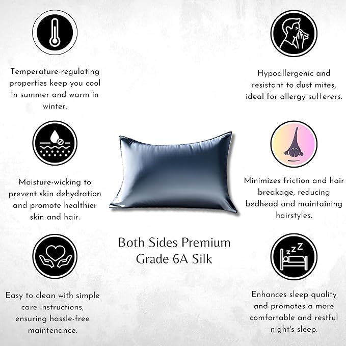 Knitsilk silk pillowcase, Silver