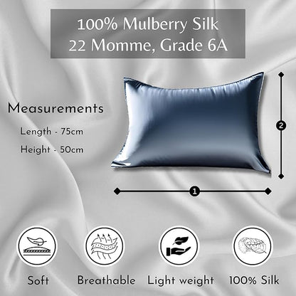 Knitsilk silk pillowcase, Silver
