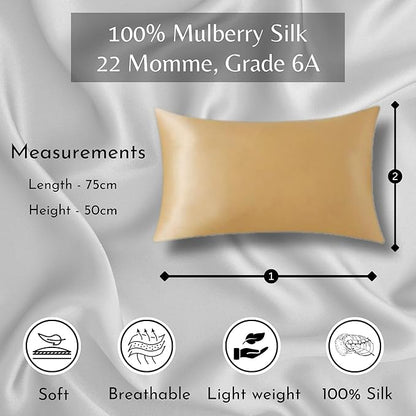 Knitsilk silk pillowcase, gold