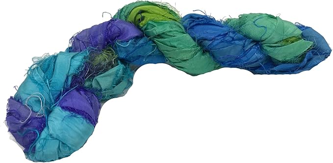 Knitsilk recycled sari silk ribbon yarn — Chrysanthemum 