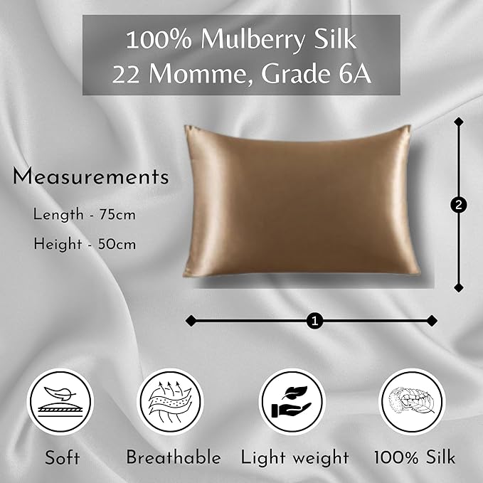 Knitsilk silk pillowcase, copper