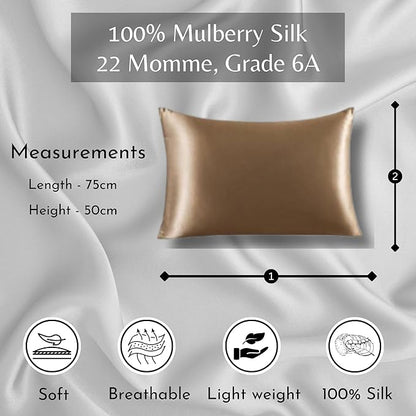 Knitsilk silk pillowcase, copper