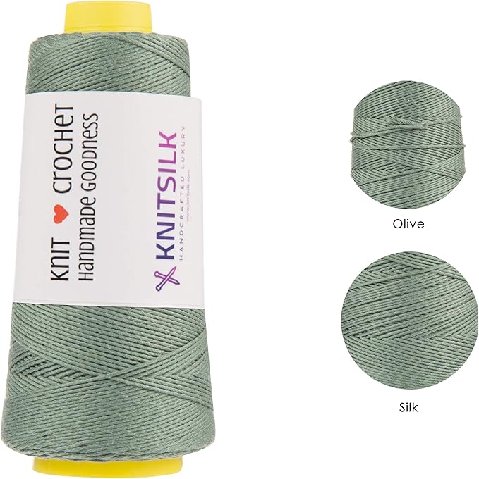 Knitsilk 8 ply silk viscose yarn,Olive